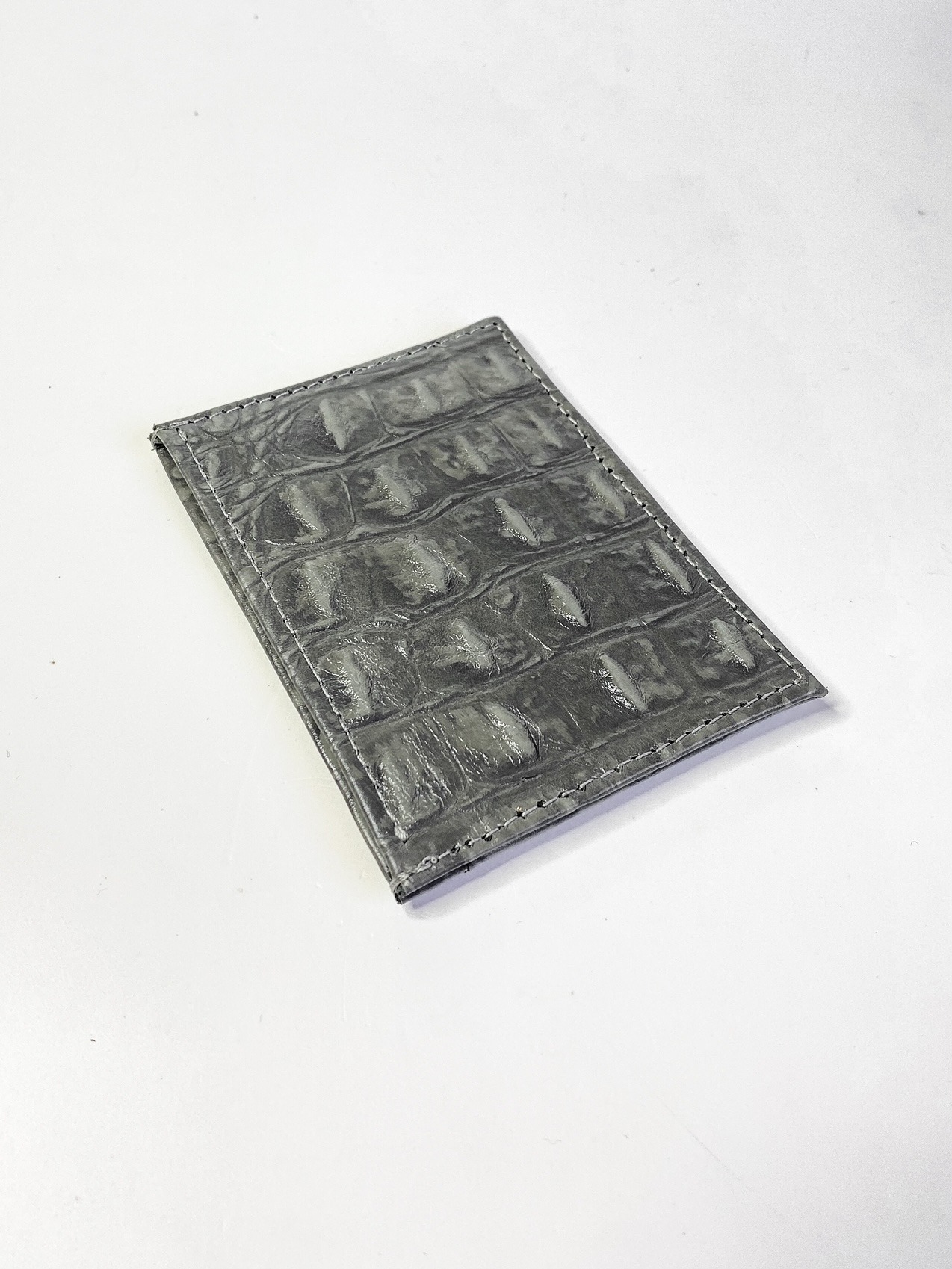 Porta Cartão - Cinza Croco