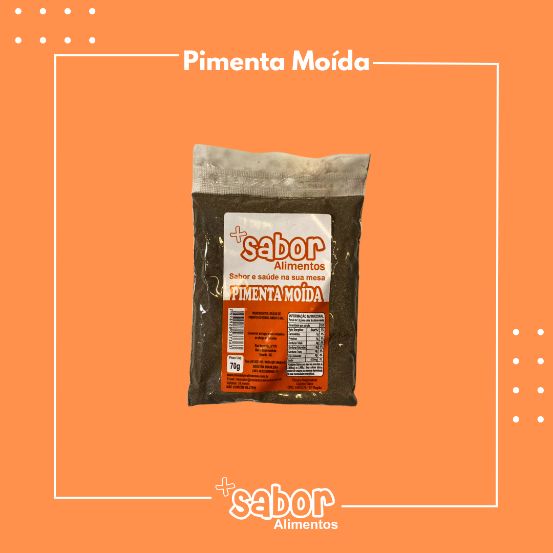 Pimenta Moída - 70g - Caixa com 10 Unidades