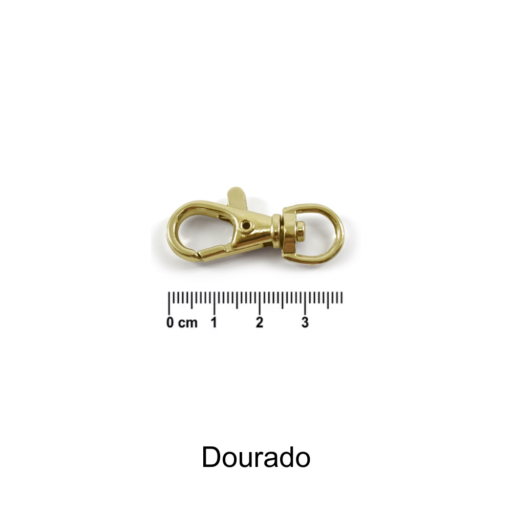 Mosquetão Lagosta Círculo - Dourado