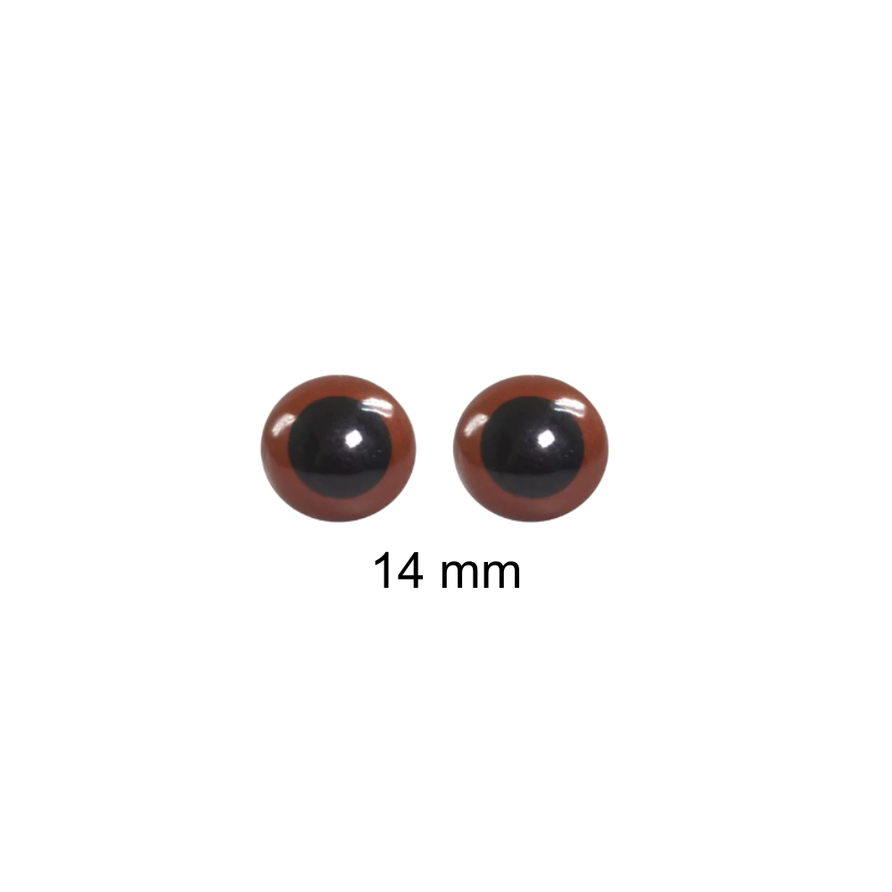Olhos para Amigurumi Círculo - Marrom - 14 mm