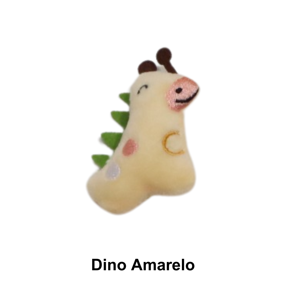 Apliques Bichinhos de Pelúcia para Aplicações Pingentes - Dino Amarelo