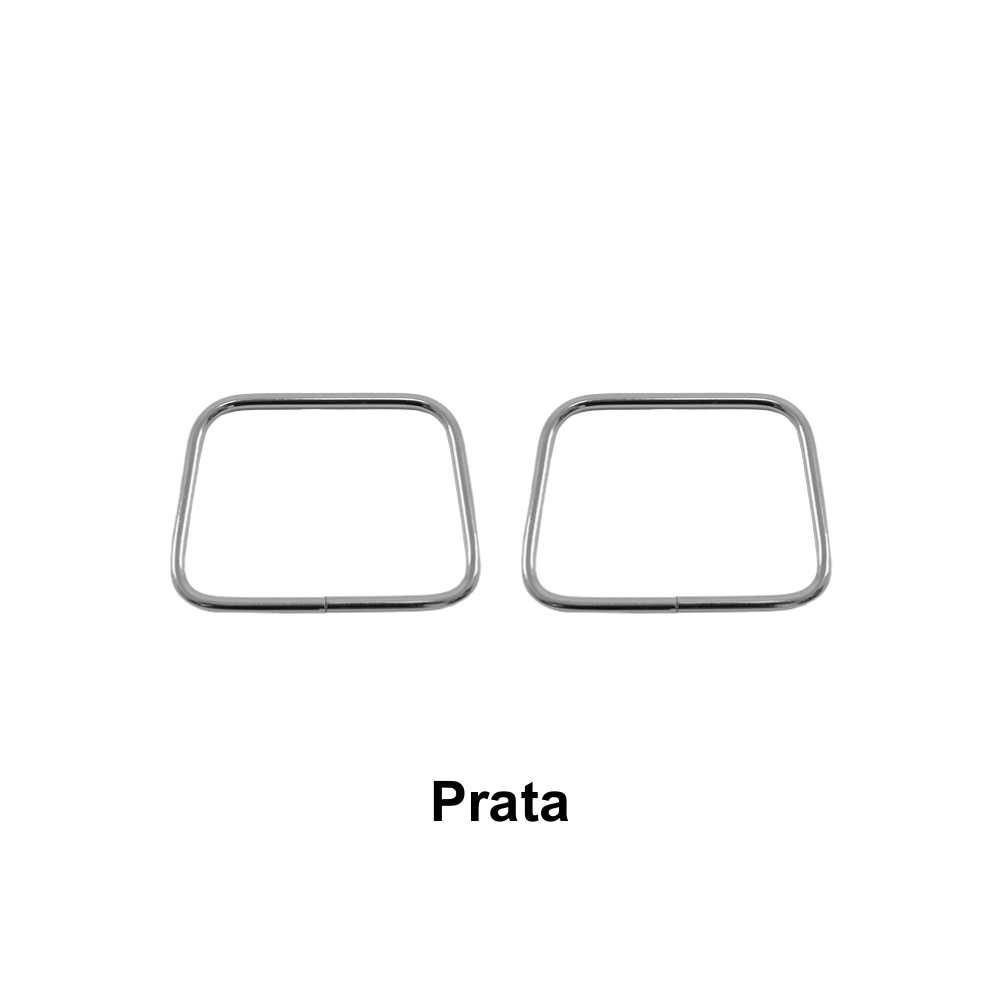 Alça de Metal Retangular Par Círculo - Prata