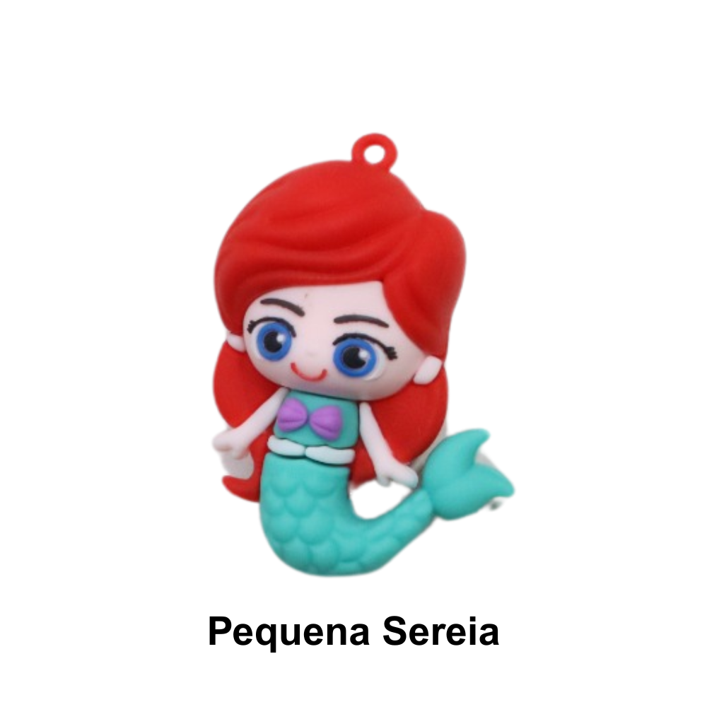 Pingentes Emborrachados - Princesas Disney - Pequena Sereia