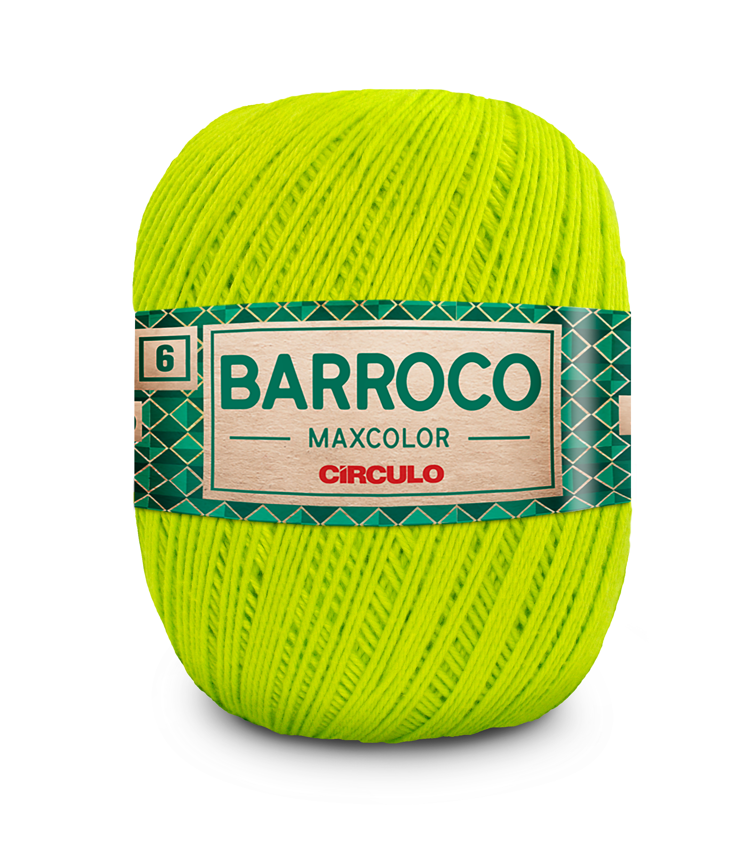 Barbante Barroco Maxcolor N.6 400gr Círculo - 5583 - Verde-Limão