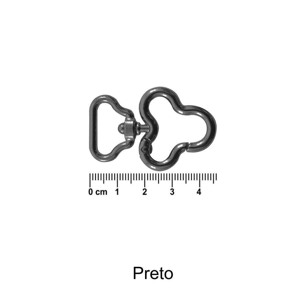 Mosquetão Trevo Círculo - Preto