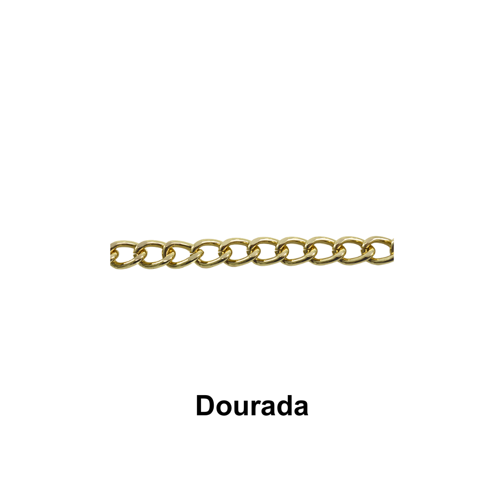 Alça Corrente de Metal 10mm em Metro Círculo - Dourada