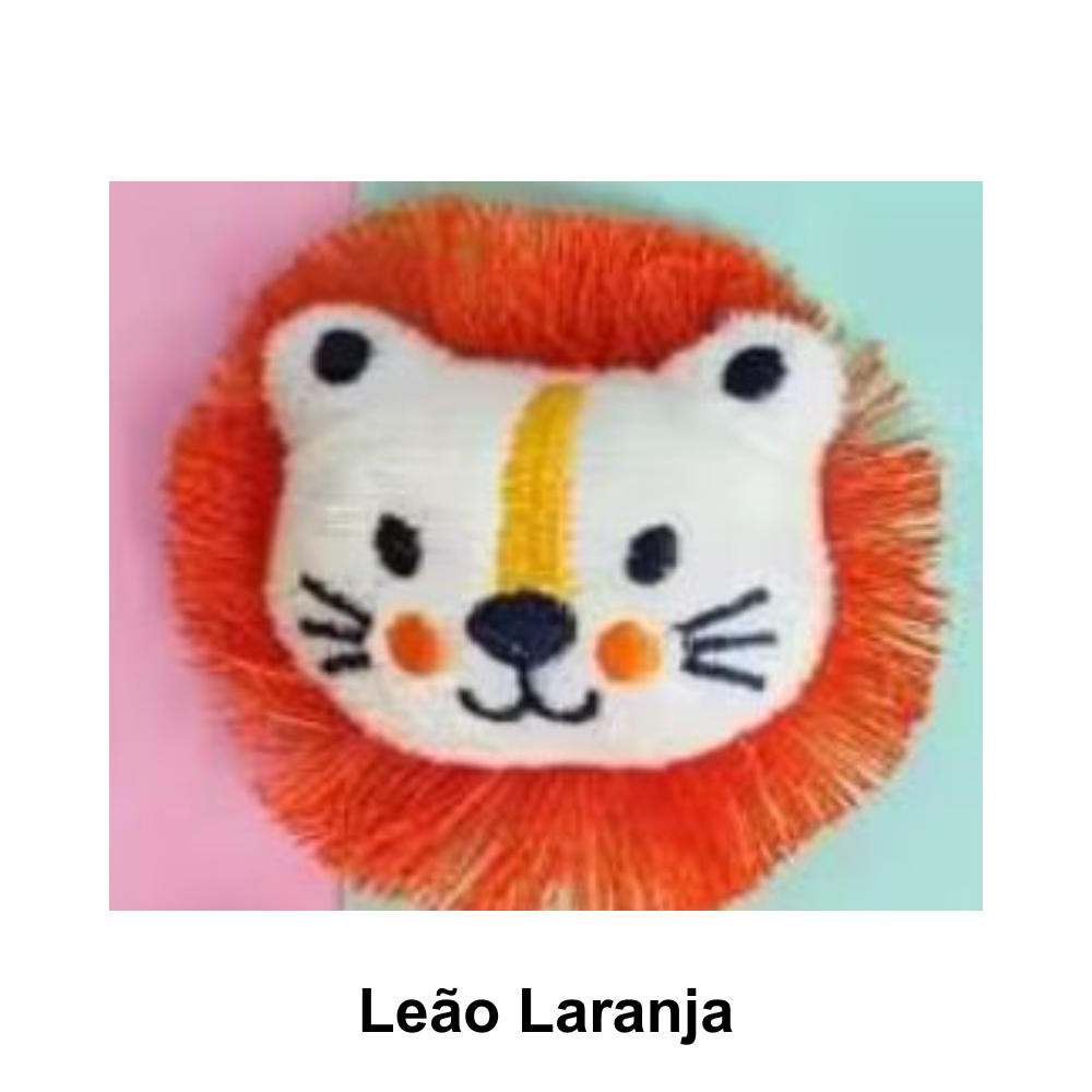 Apliques Bichinhos de Pelúcia para Aplicações Pingentes - Leão Laranja