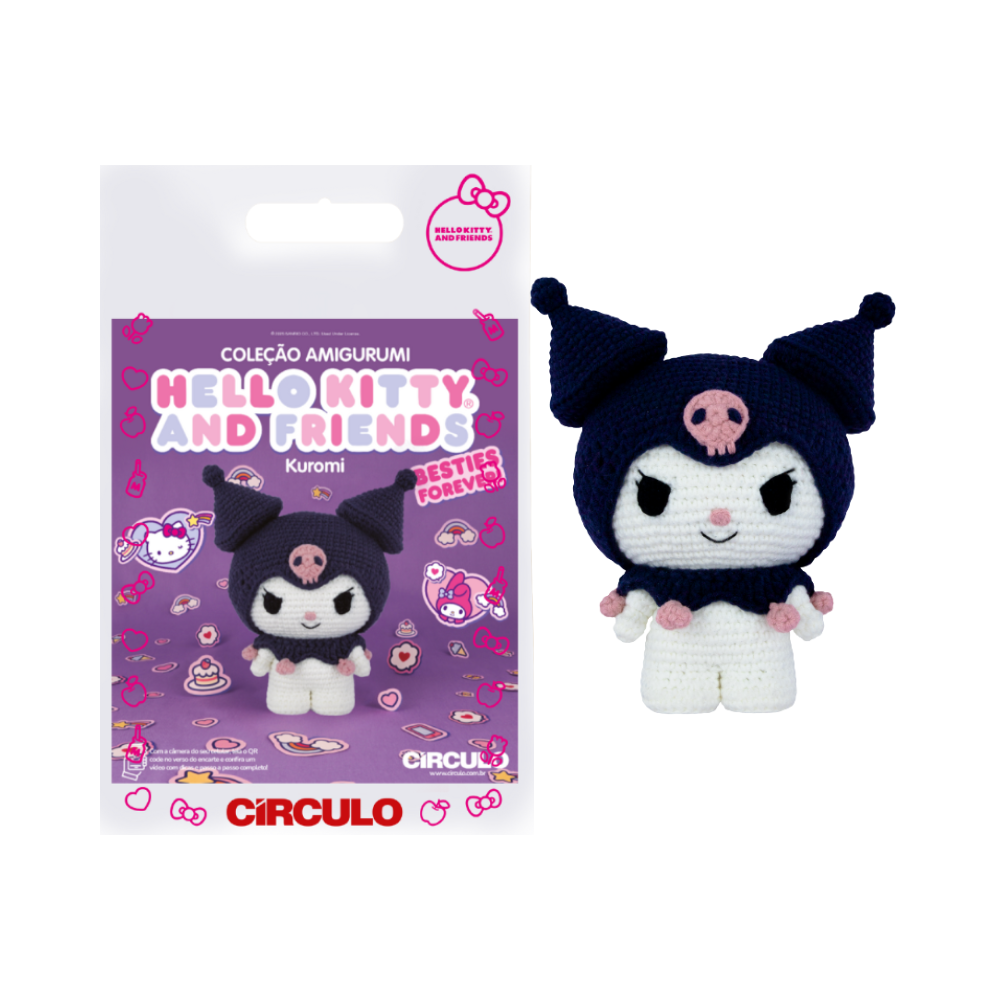 Kit Amigurumi Coleção Hello Kitty e Amigos Círculo - Kuromi