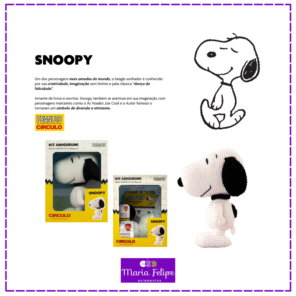 Kit Amigurumi Coleção Peanuts - Snoopy