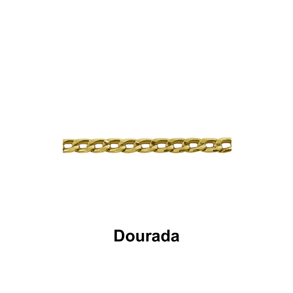 Alça Corrente de Metal 8mm em Metro Círculo - Dourada
