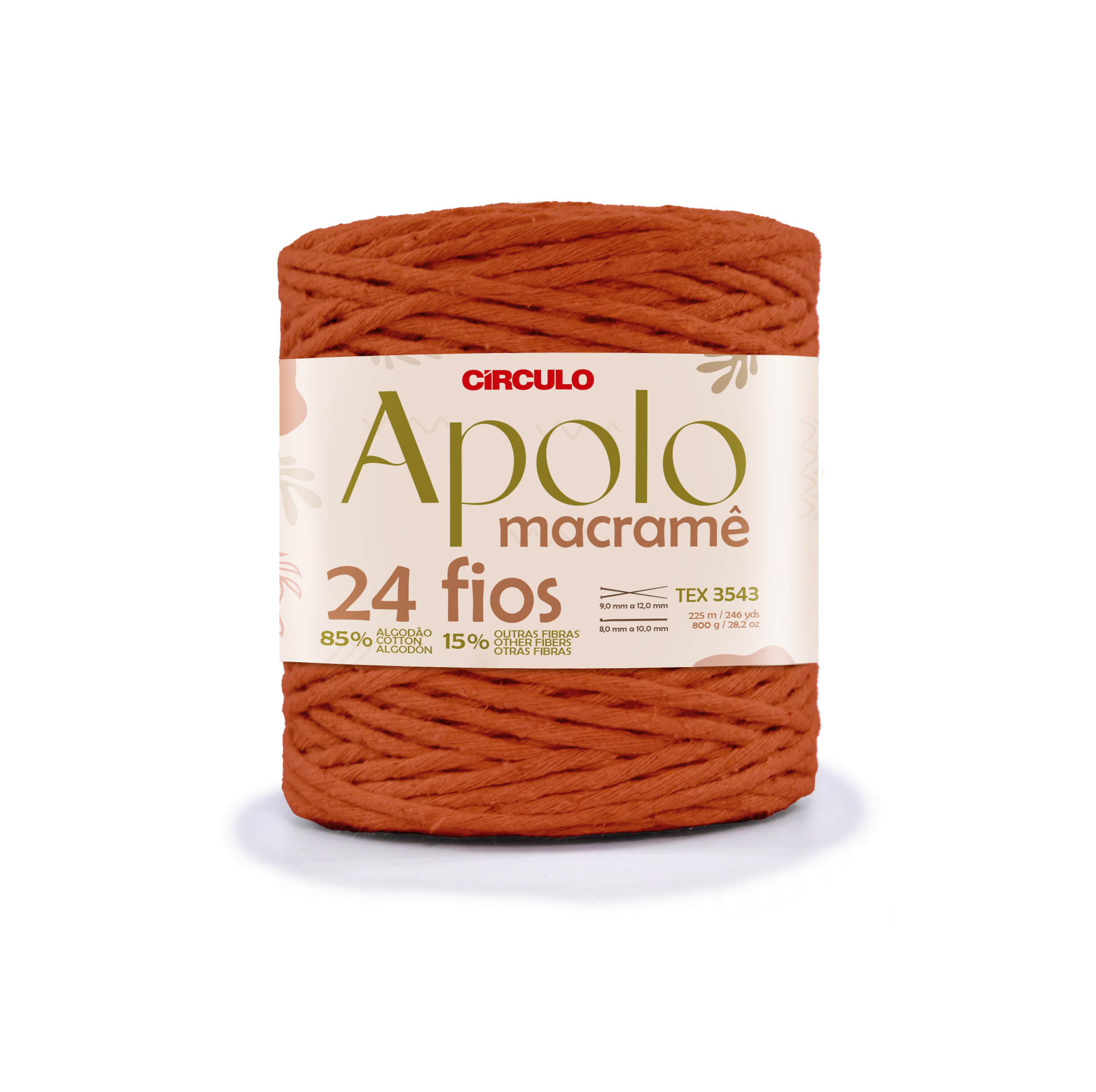 Barbante Apolo Macramê 24 Fios 800gr Círculo - 7496 - Telha