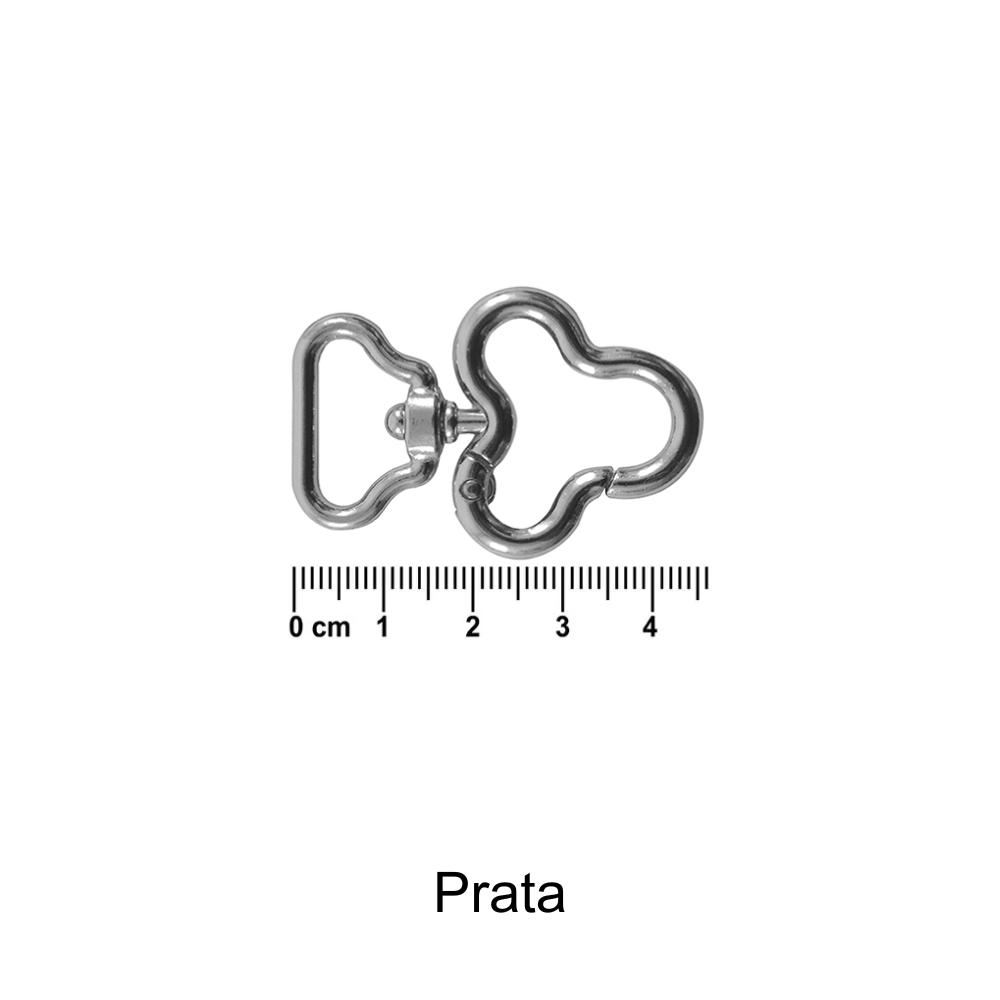 Mosquetão Trevo Círculo - Prata