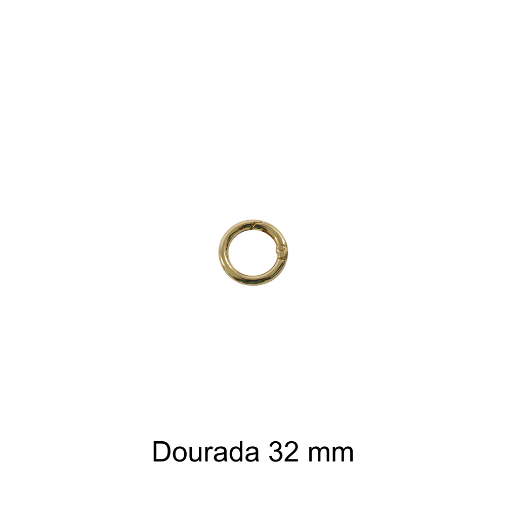 Argola Articulada Dourada Círculo - 32mm