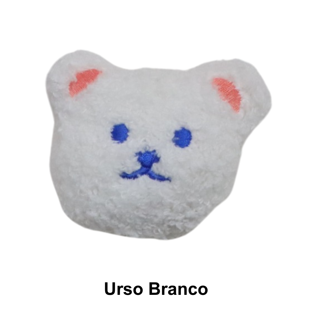 Apliques Bichinhos de Pelúcia para Aplicações Pingentes - Urso Branco