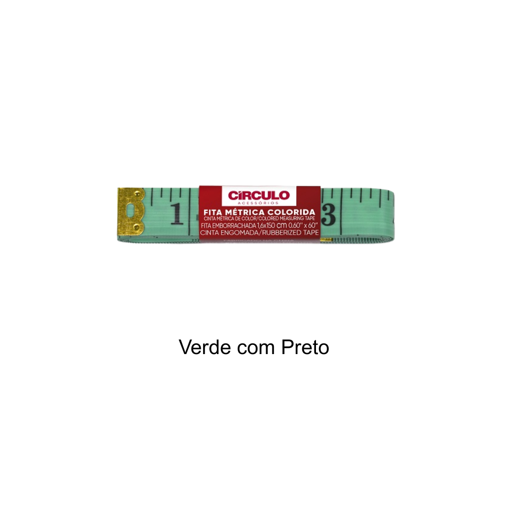 Fita Métrica Colorida Círculo - Verde com Preto