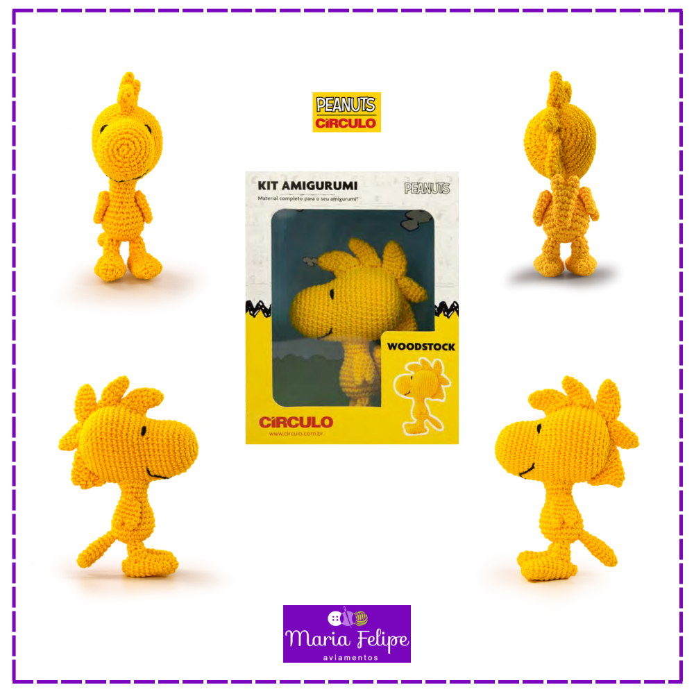 Kit Amigurumi Coleção Peanuts - Woodstock