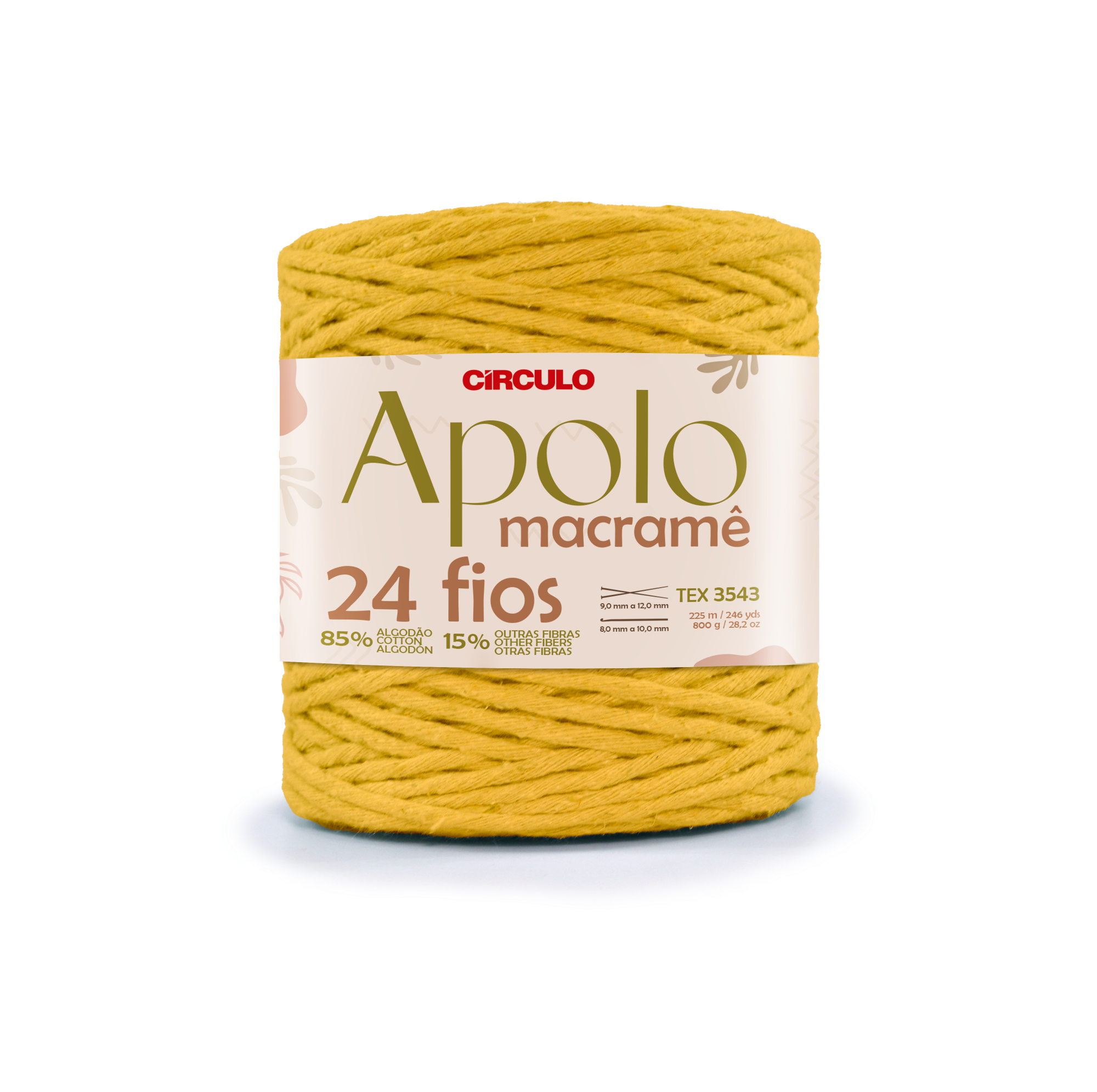 Barbante Apolo Macramê 24 Fios 800gr Círculo - 1660 - Amarelo