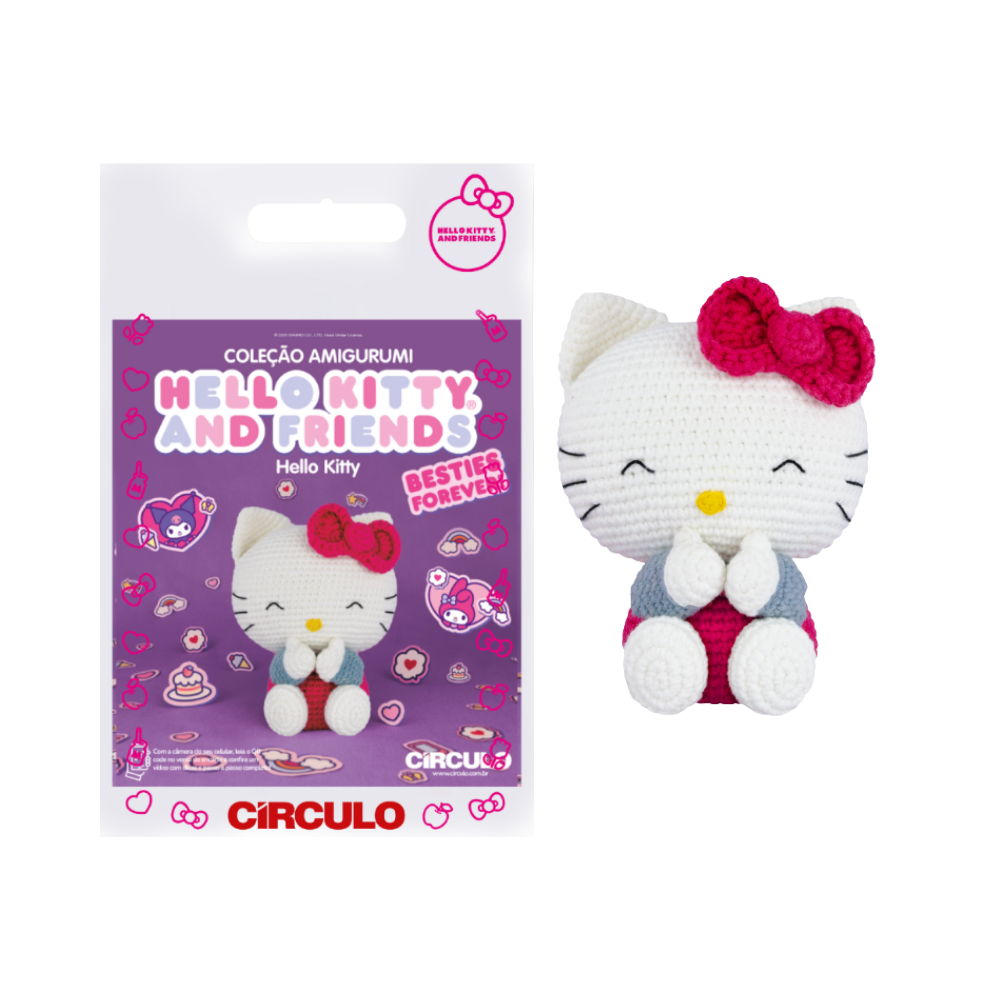 Kit Amigurumi Coleção Hello Kitty e Amigos Círculo - Hello Kitty