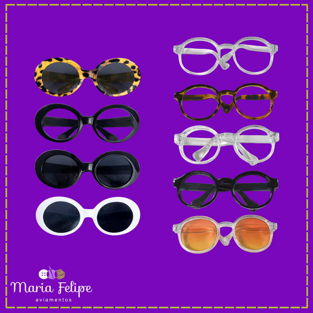 Óculos para Amigurumi Acrílico Círculo