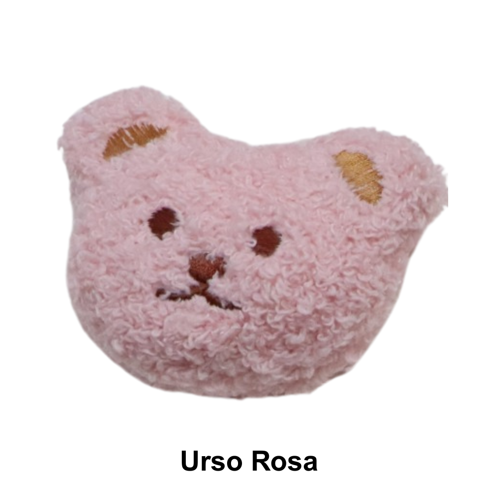 Apliques Bichinhos de Pelúcia para Aplicações Pingentes - Urso Rosa