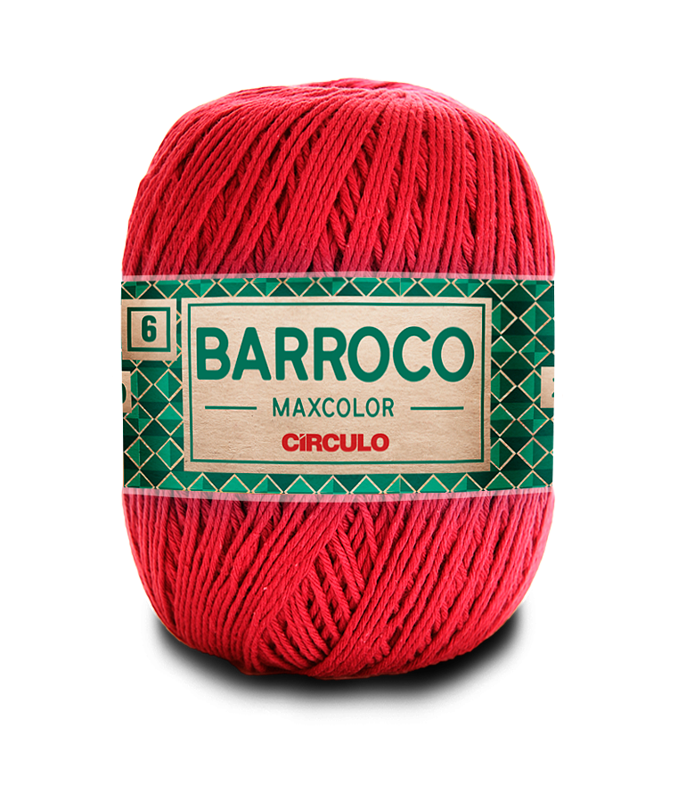 Barbante Barroco Maxcolor N.6 400gr Círculo - 3402 - Vermelho-Círculo