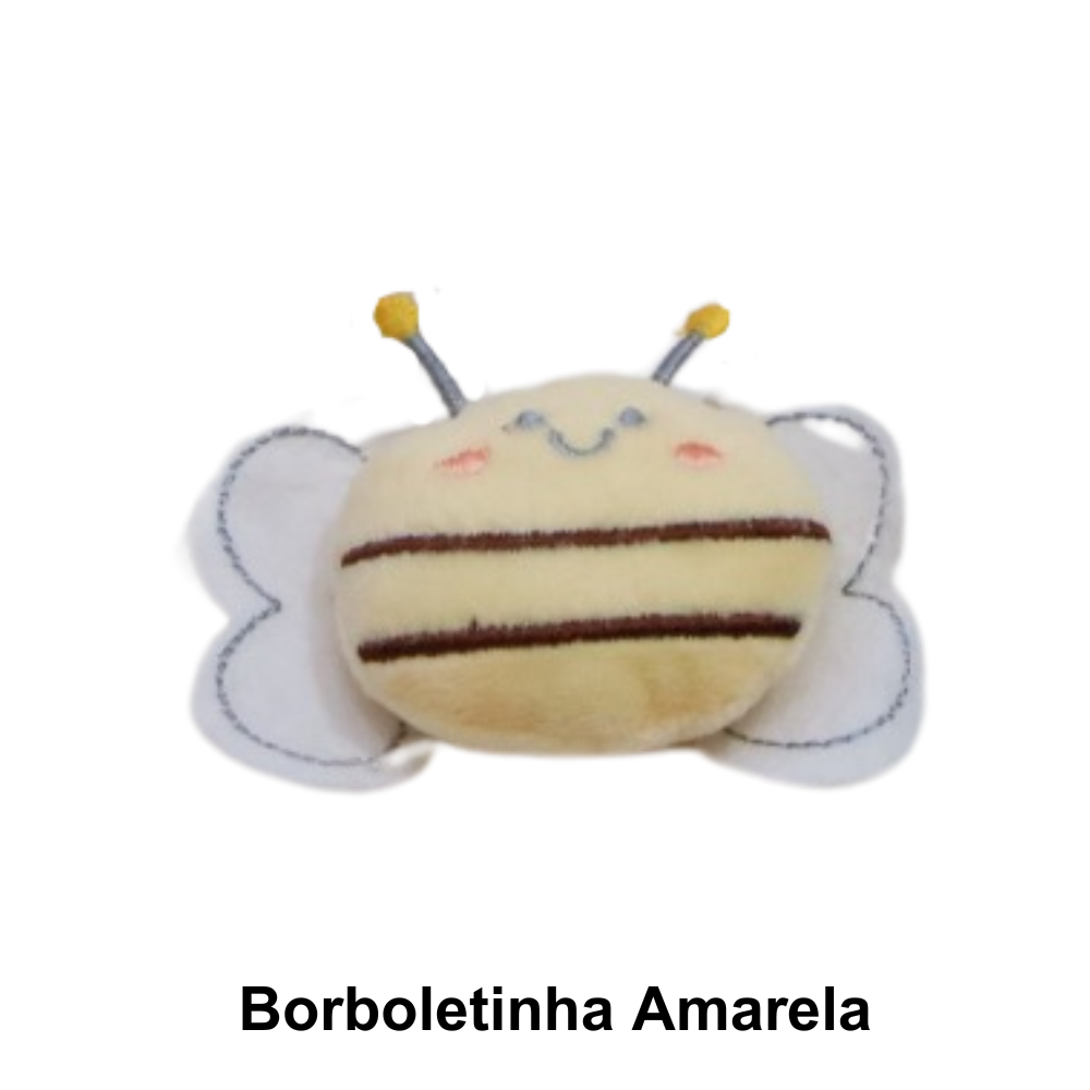 Apliques Bichinhos de Pelúcia para Aplicações Pingentes - Borboletinha Amarela