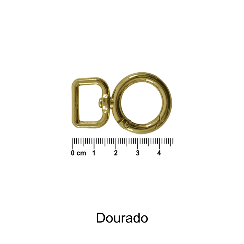 Mosquetão Redondo Círculo - Dourado