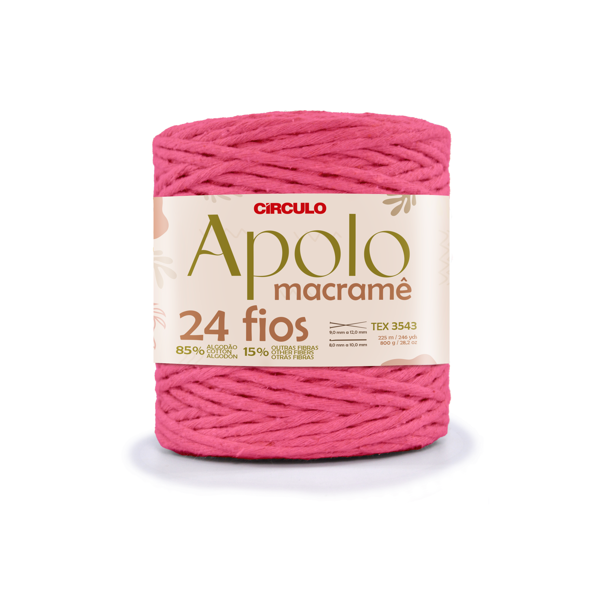 Barbante Apolo Macramê 24 Fios 800gr Círculo - 6122 - Pink