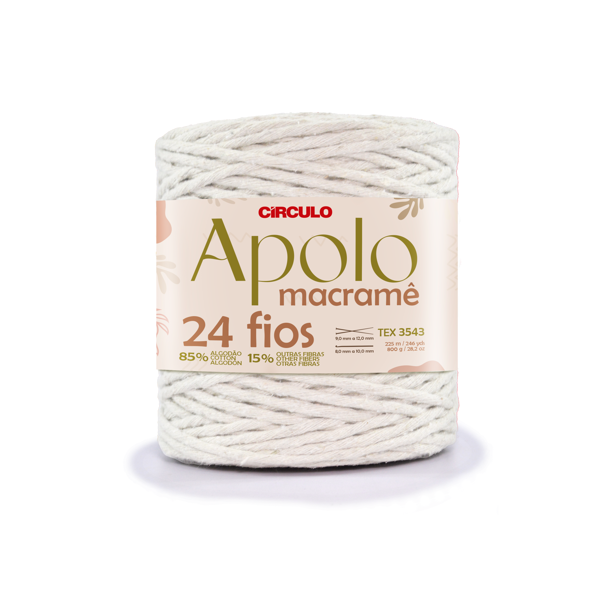 Barbante Apolo Macramê 24 Fios 800gr Círculo - 8001 - Branco