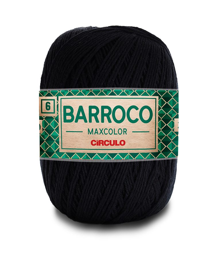 Barbante Barroco Maxcolor N.6 400gr Círculo - 8990 - Preto