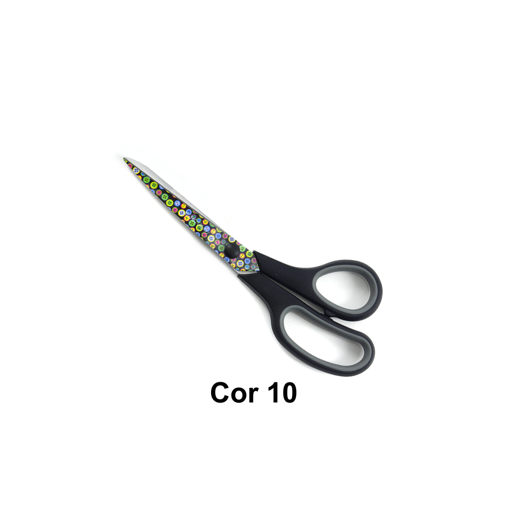 Tesouras Comfort Estampadas 21,5 cm Círculo - Cor 10