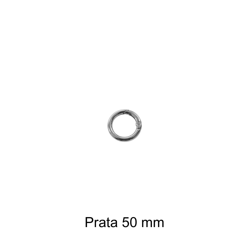 Argola Articulada Prata Círculo - 50mm