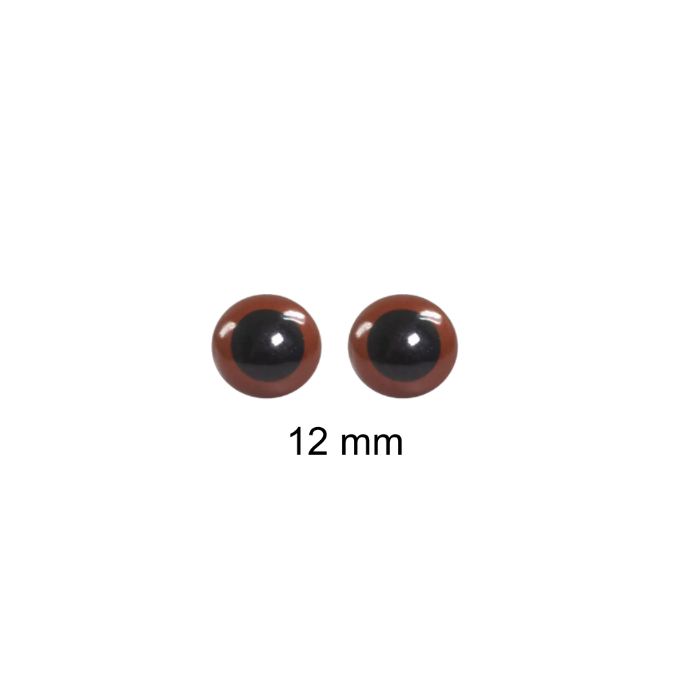 Olhos para Amigurumi Círculo - Marrom - 12 mm
