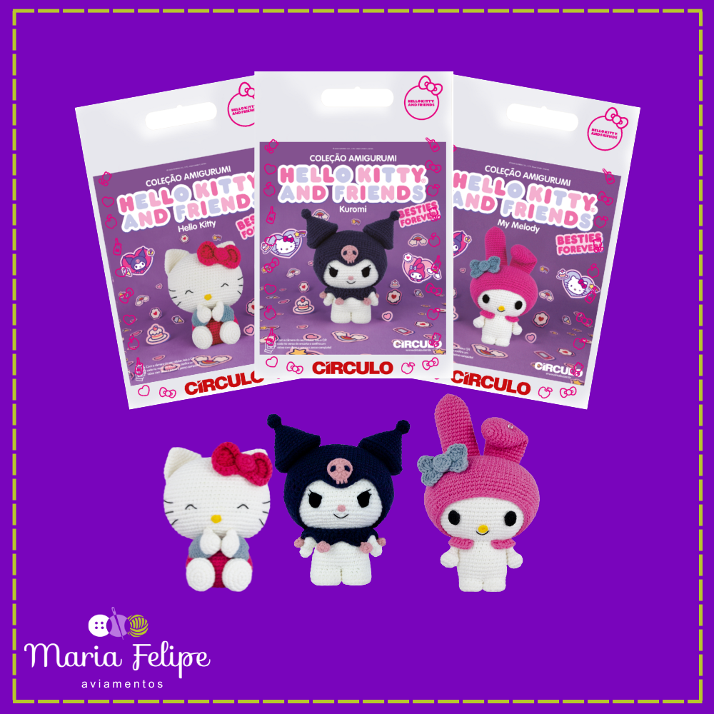 Kit Amigurumi Coleção Hello Kitty e Amigos Círculo