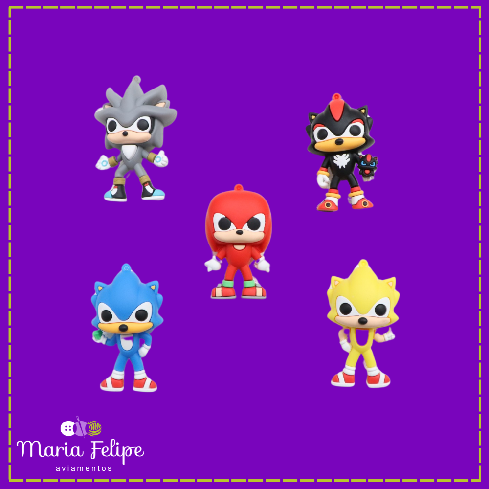 Pingentes Emborrachados - Turma do Sonic