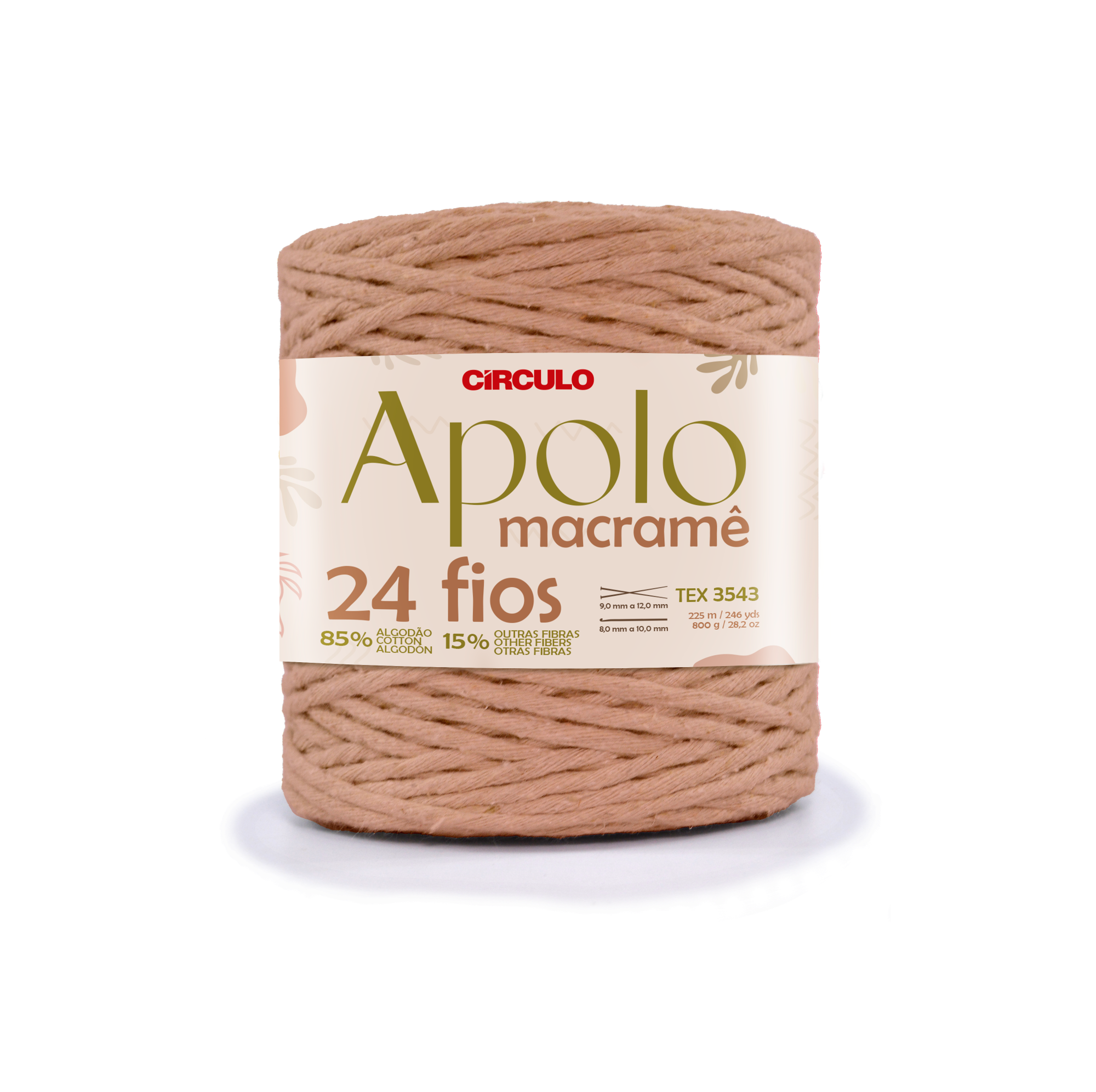 Barbante Apolo Macramê 24 Fios 800gr Círculo - 7725 - Porcelana