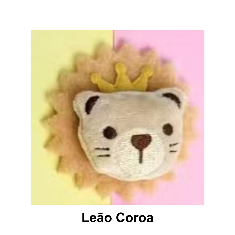 Apliques Bichinhos de Pelúcia para Aplicações Pingentes - Leão Coroa