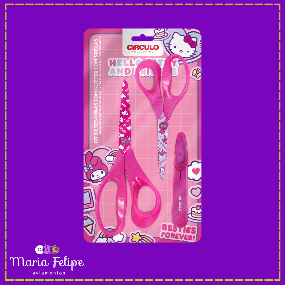 Kit Tesoura Hello Kitty Círculo