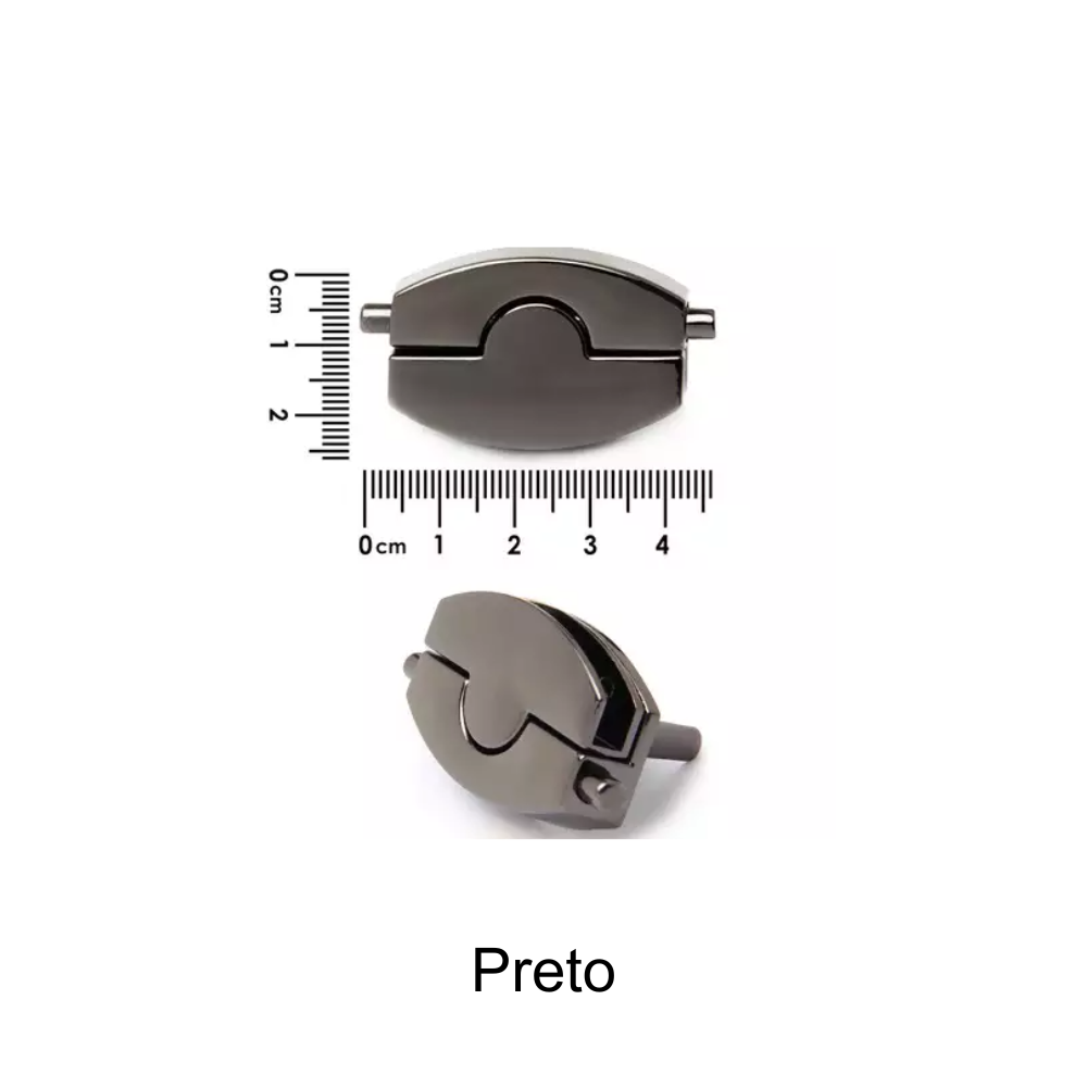 Fecho de Metal Botão Magnético Círculo - Preto
