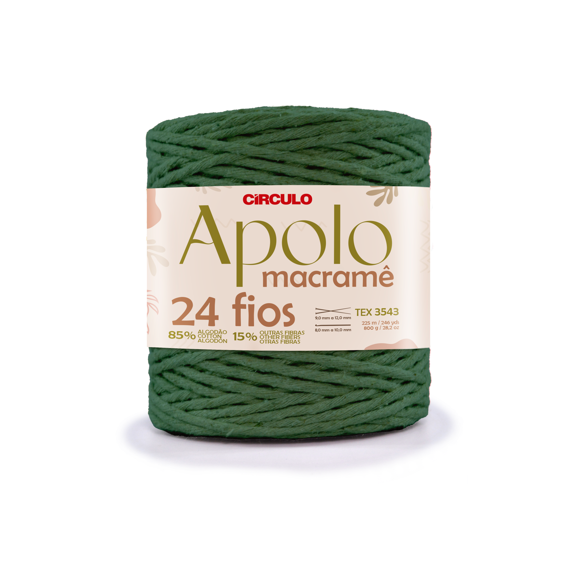 Barbante Apolo Macramê 24 Fios 800gr Círculo - 5368 - Militar