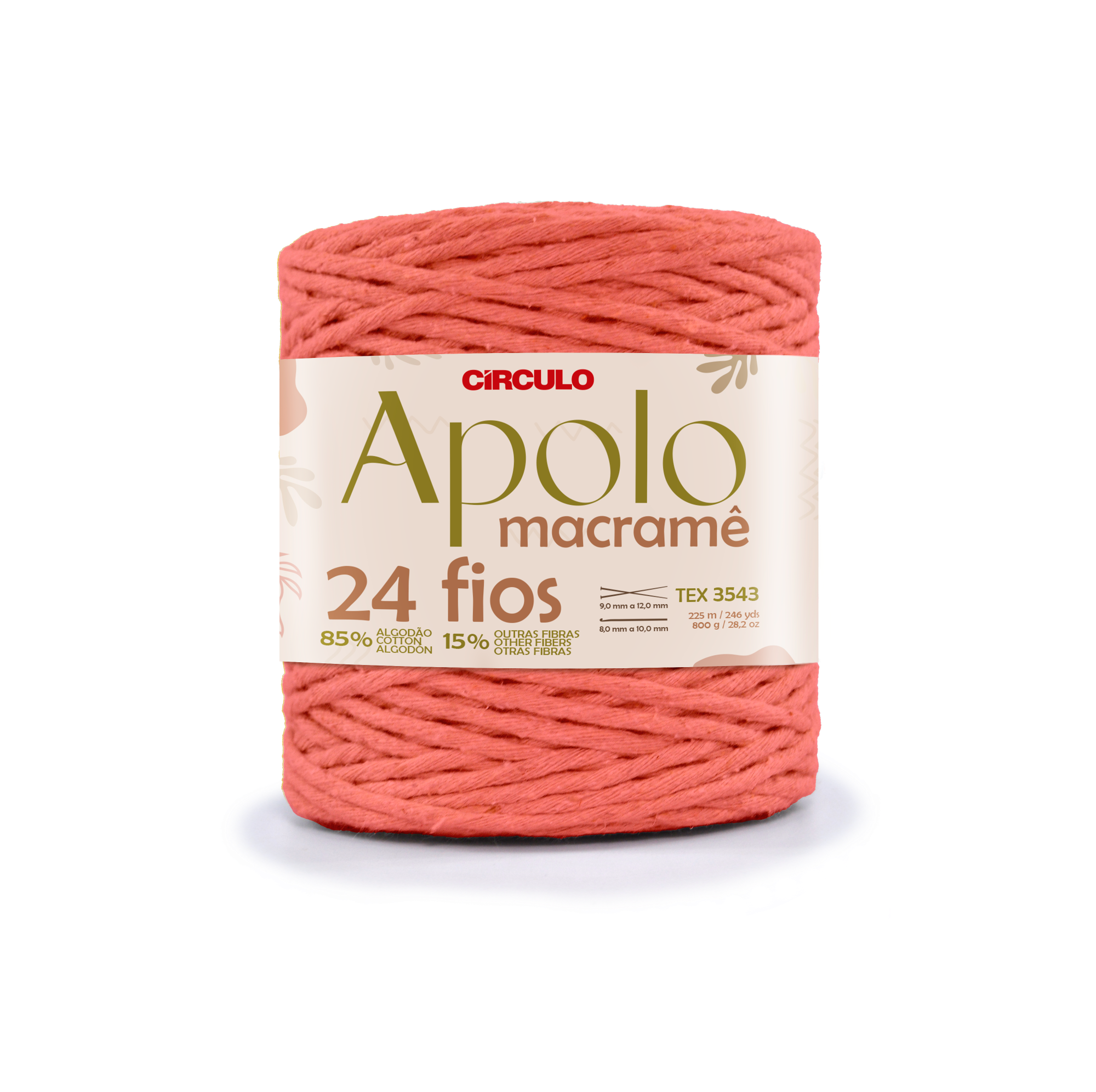 Barbante Apolo Macramê 24 Fios 800gr Círculo - 3396 - Goiaba