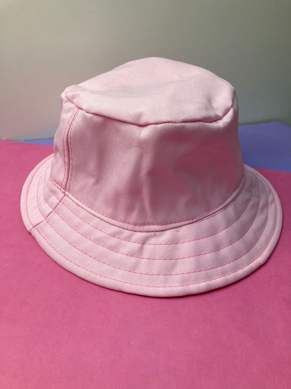 Chapéu Bucket Infantil em Oxford - Rosa Bebê