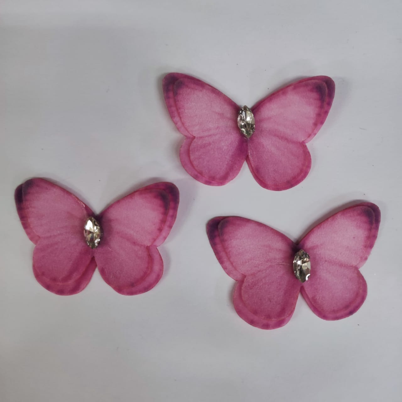 Aplique Borboleta Veludo 4X4cm - Rosa Pink