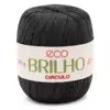 Barbante Eco Brilho Círculo 4/6 400gr - 8990 - Preto (Brilho Prata)