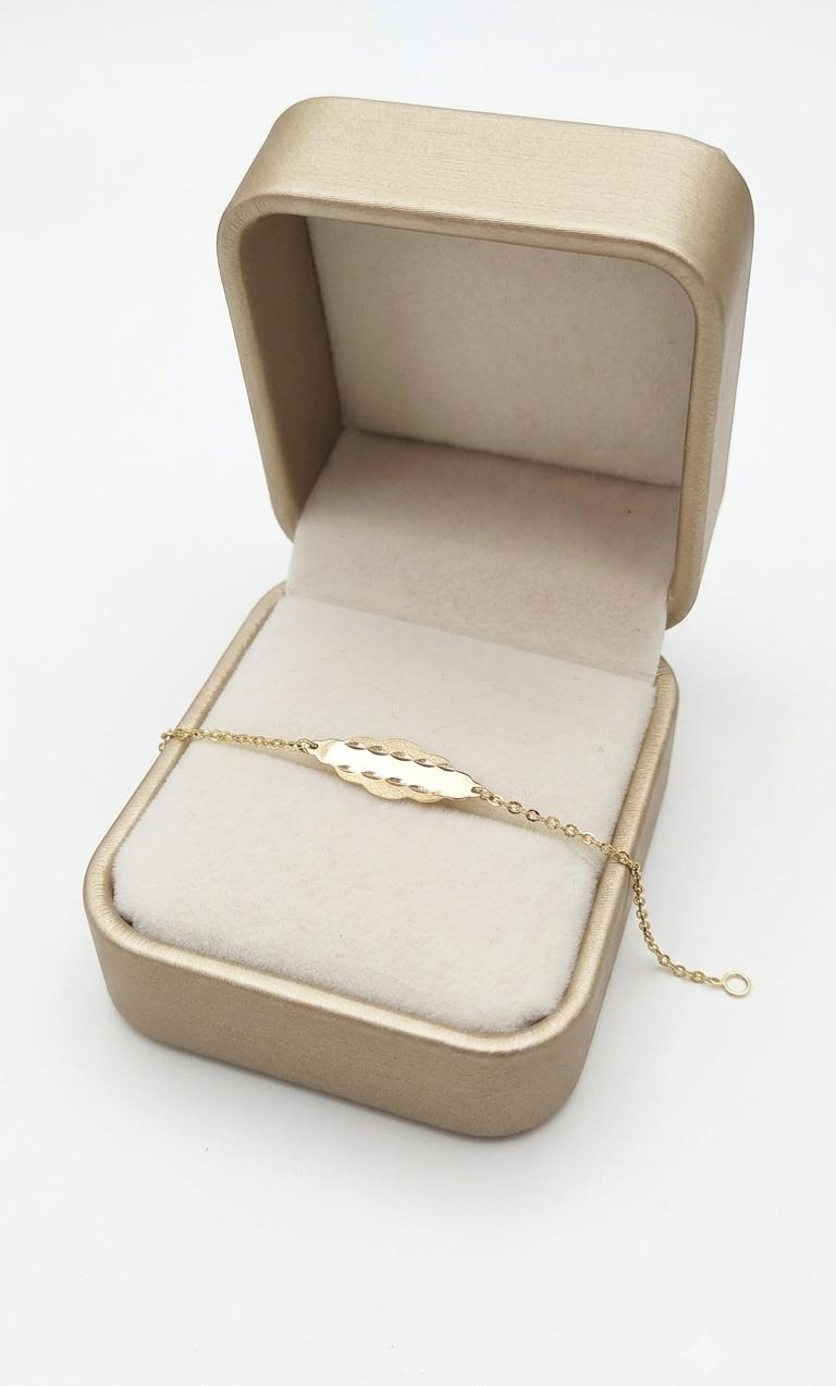 Pulseira em Ouro 10K Infantil Placa Santo Anjo