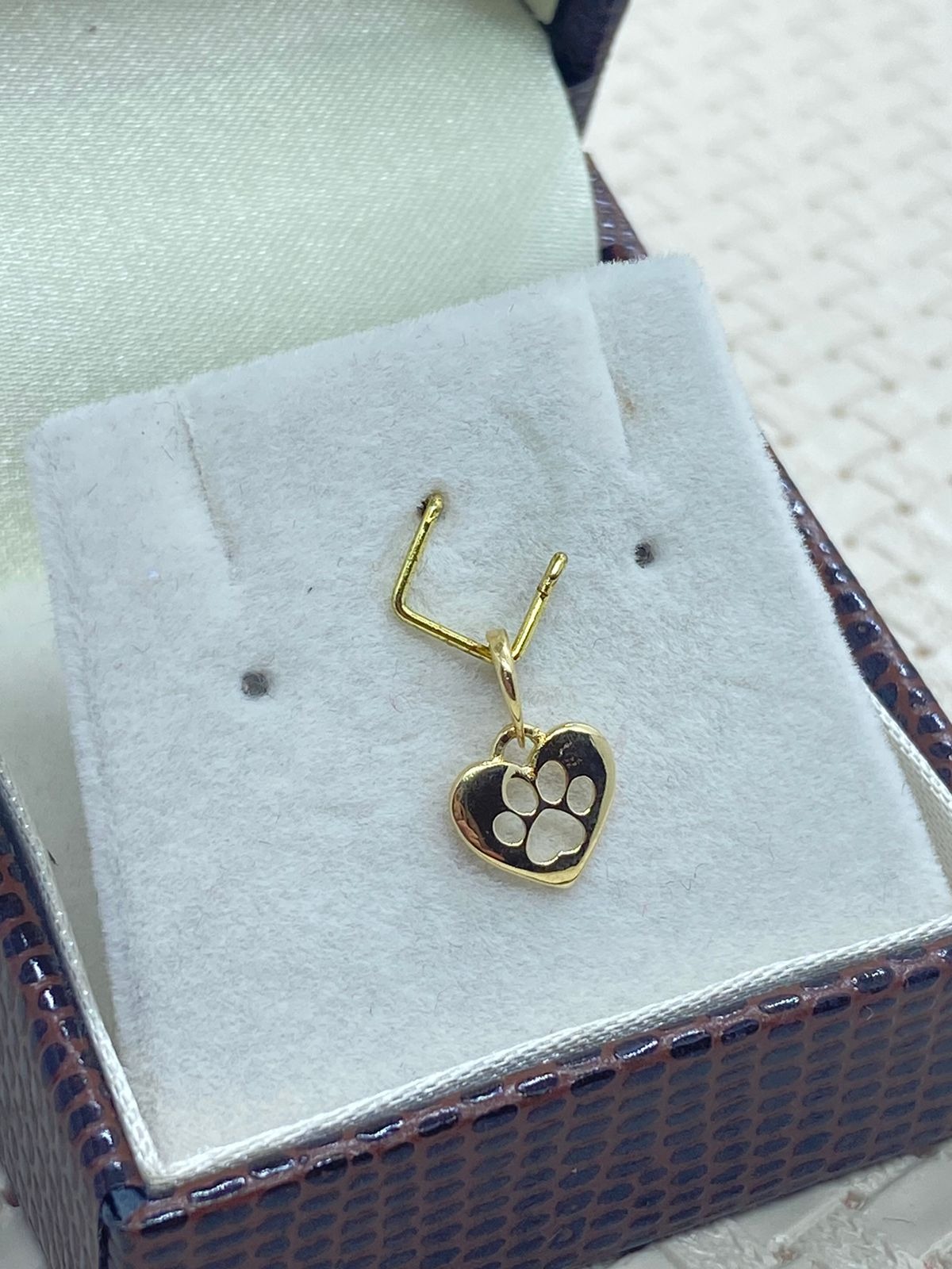 Pingente em Ouro 18k Coração Patinha