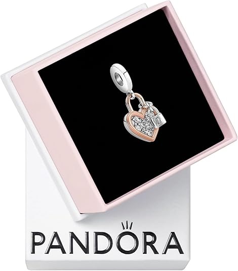 Charm Pendente Coração e Cadeado em Dois Tons Pandora