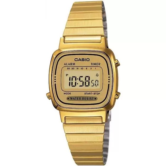 Relógio Casio Vintage Dourado LA670WGA-9df