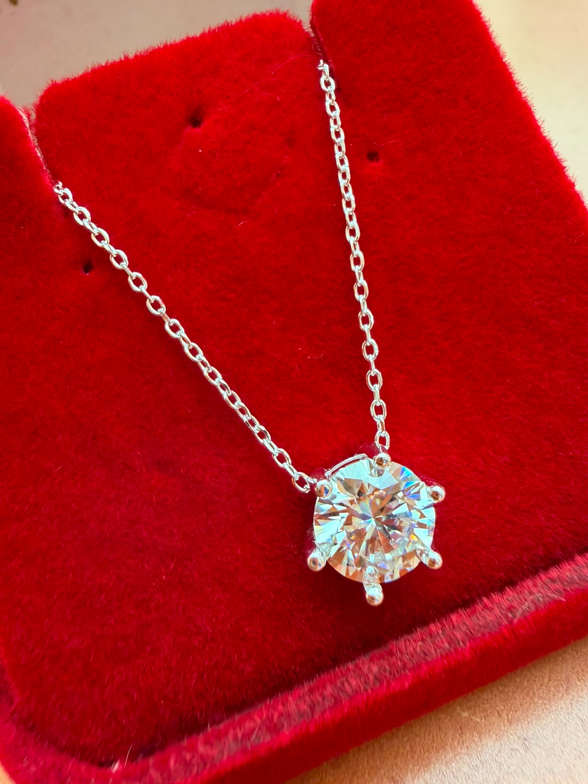 Gargantilha em Prata 7MM Moissanite