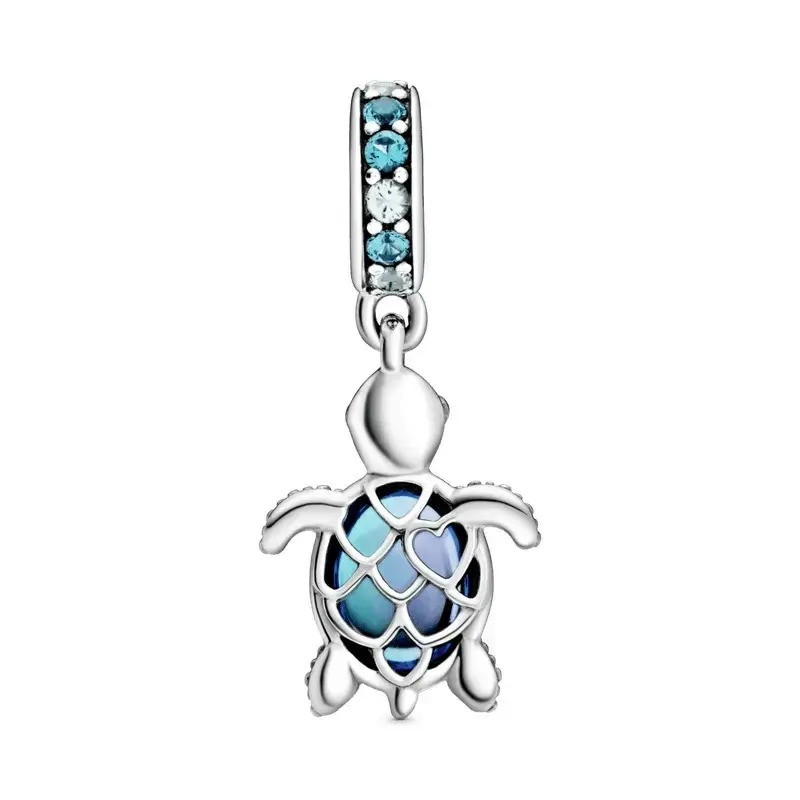 Charm em Prata Pendente Tartaruga-Marinha em Vidro Murano